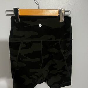 Lululemon Black Camo High-Waisted Shorts